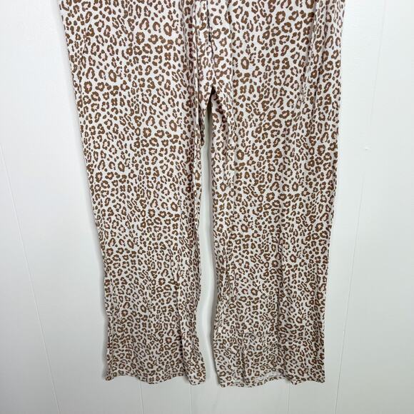 Nordstrom Leopard Print Pajama Pants Cream Tan Small S Womens Animal Intimates - Picture 4 of 10